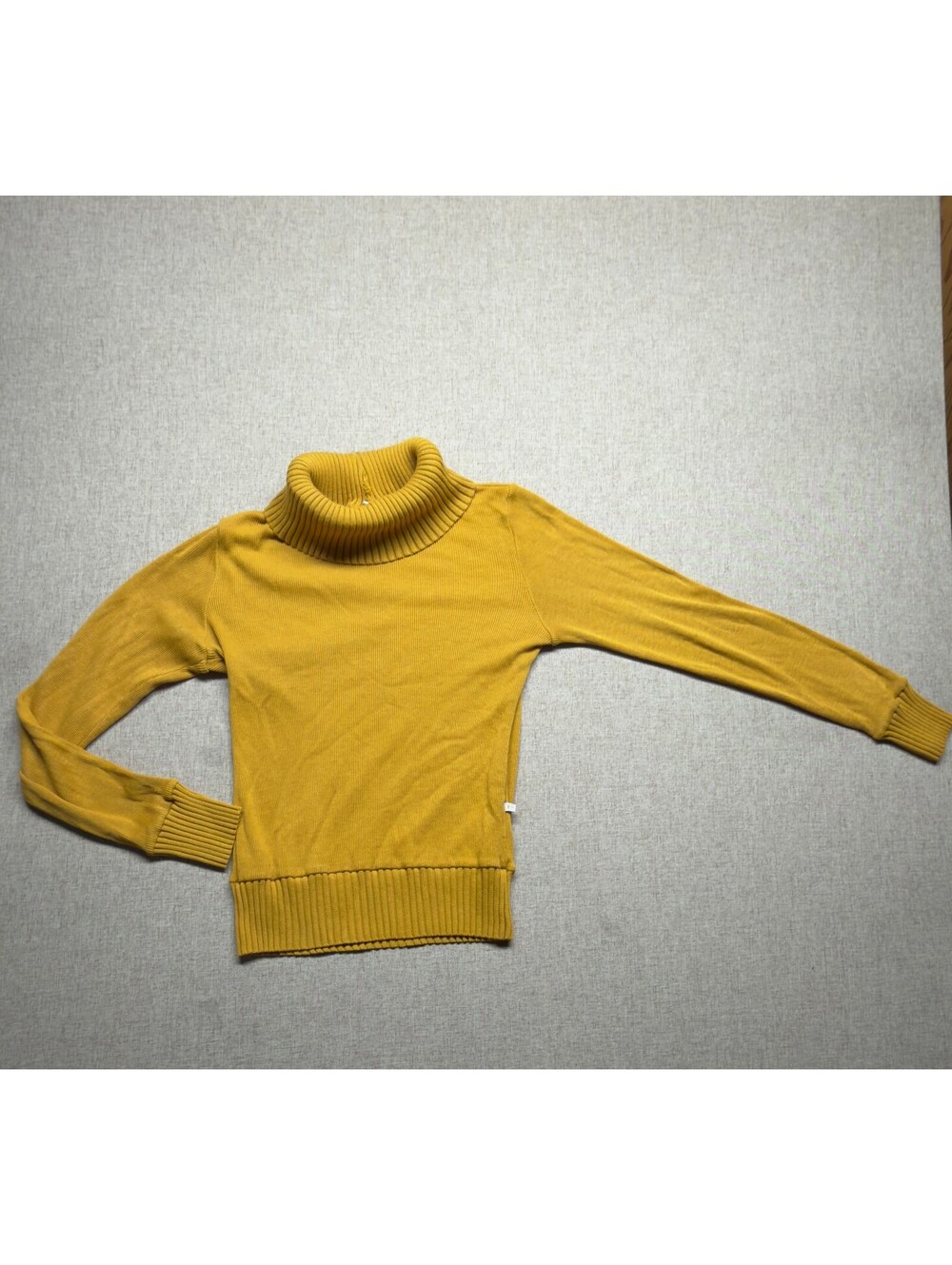 Bayard Womens Medium Mustard Yellow Ribbed Turtleneck Sweater Long Sleeve
